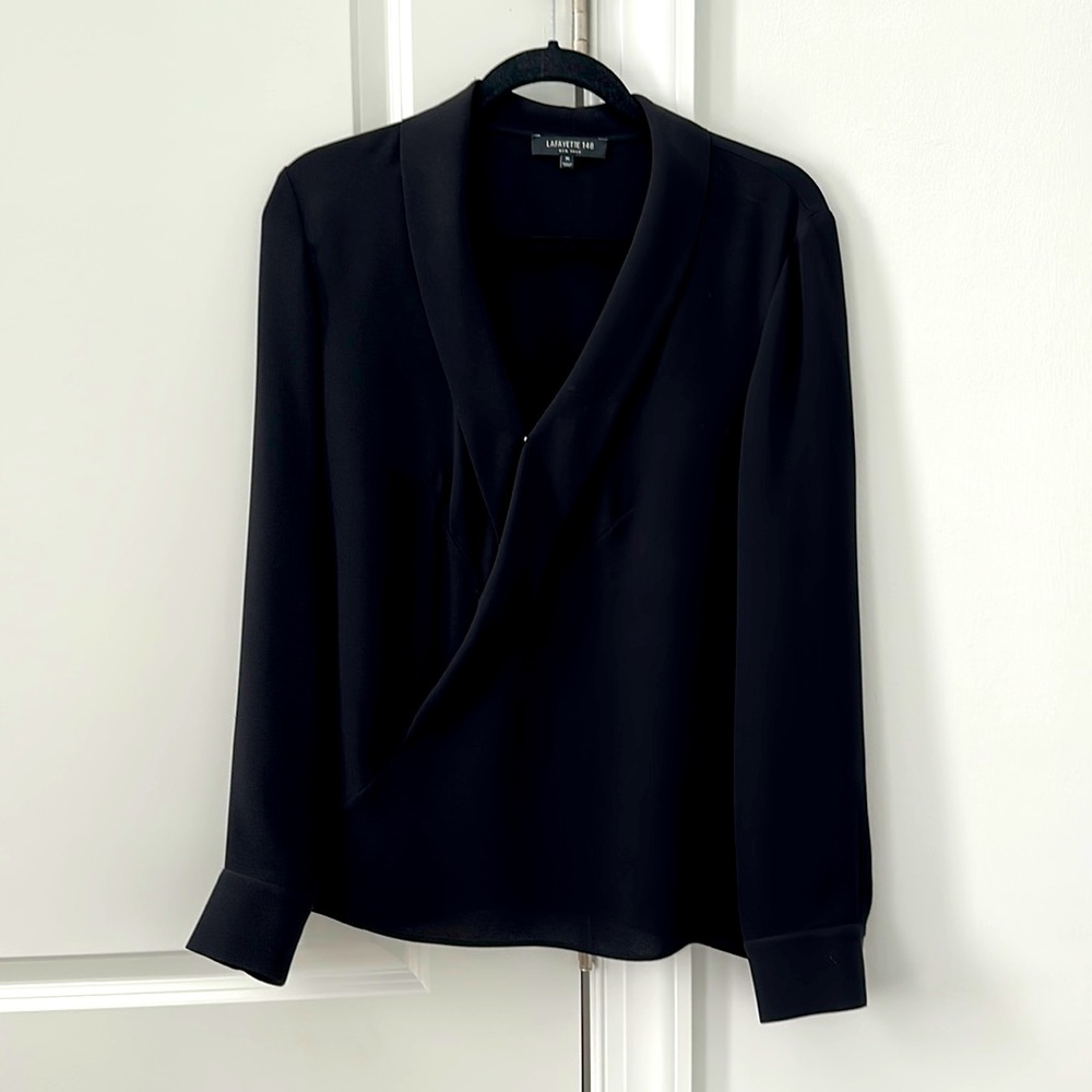 Lafayette 148 NY wrap style silk top - size M - only worn once!